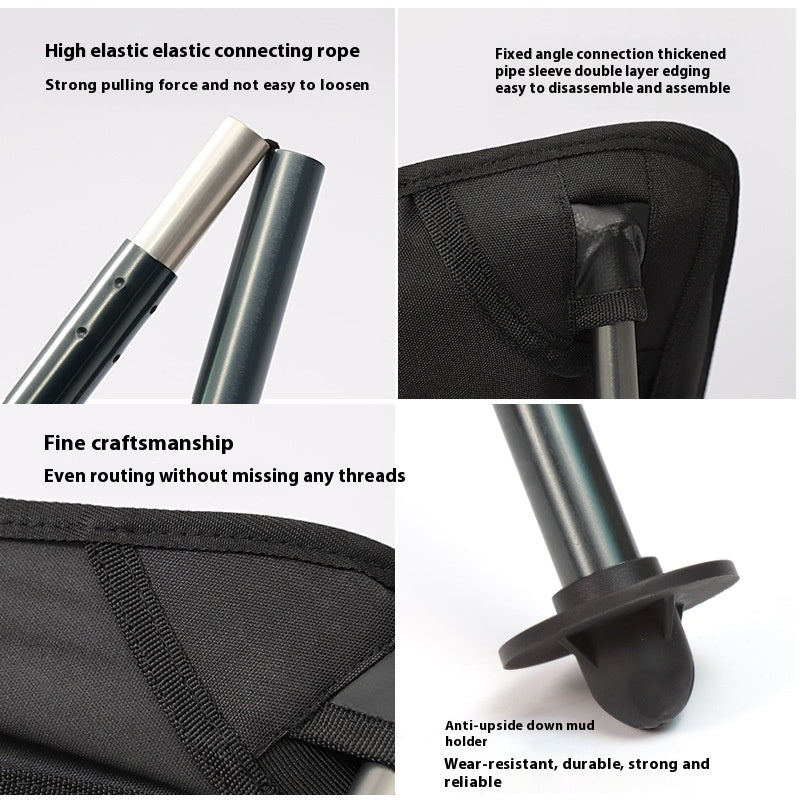 High Strap Armrest Folding Chair