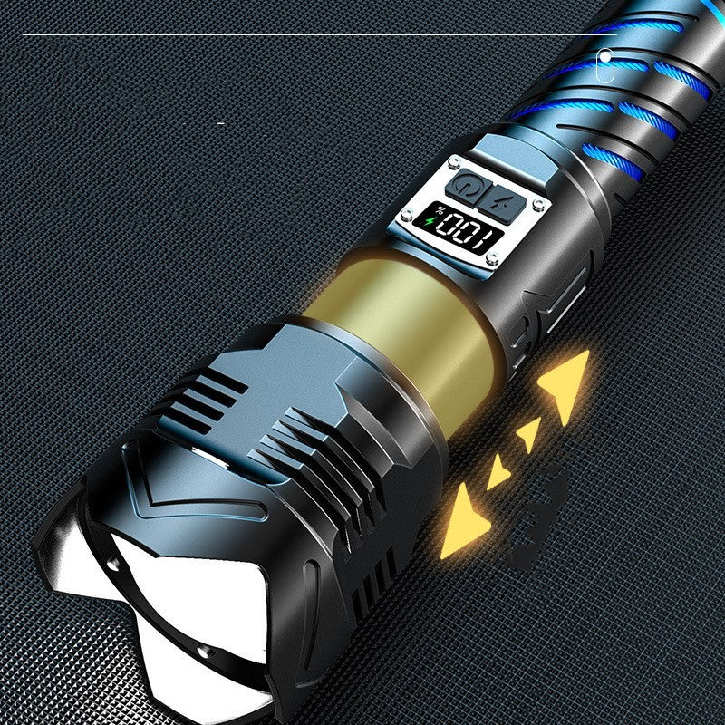 Aluminum Alloy Zoom Digital Display Flashlight